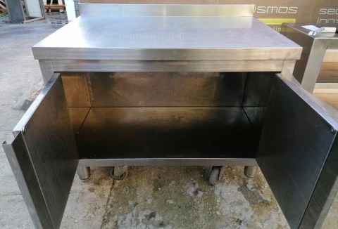 Ερμάριο Ανοξείδωτο Με 2 Ανοιγόμενες Πόρτες & Ανασήκωμα 95x60x69Cm Μεταχειρισμένο